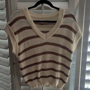 Blu Pepper Striped V-Neck Knit Sweater